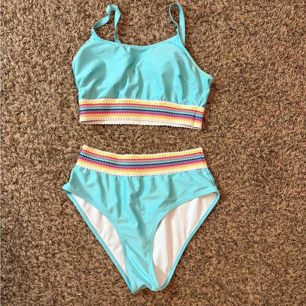 Colorful Striped Bikini Set